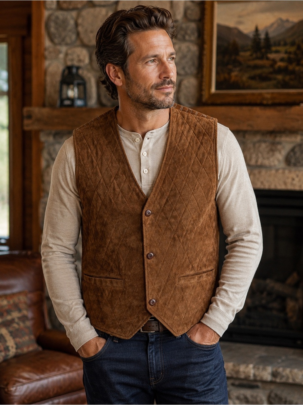 Eddie Bauer genuine suede vest